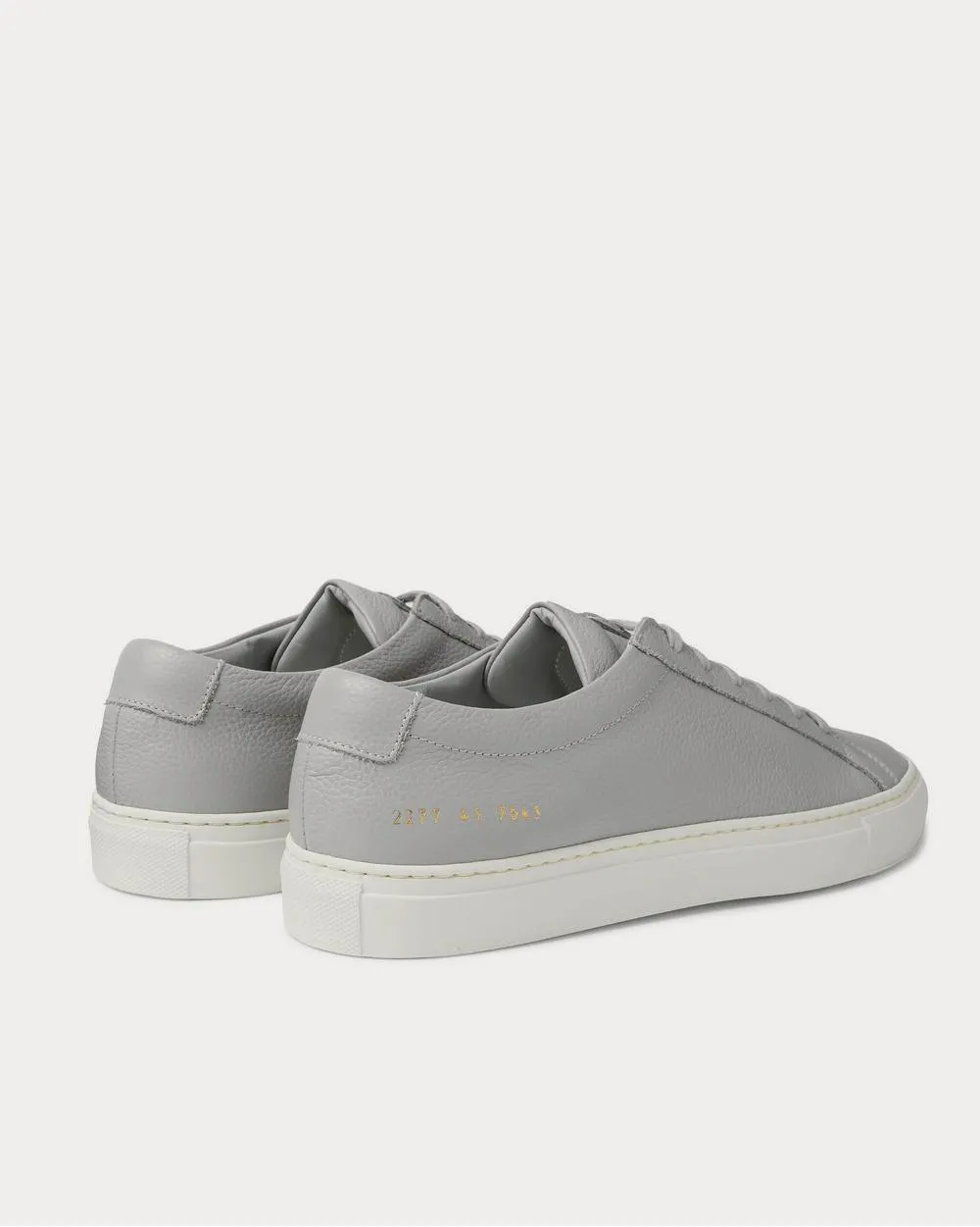 Achilles Pebble-Grain Leather  Gray low top sneakers