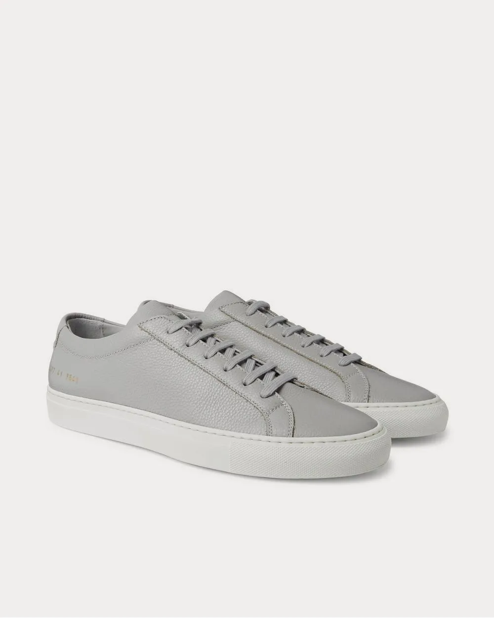Achilles Pebble-Grain Leather  Gray low top sneakers