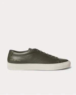 Achilles Pebble-Grain Leather  Green low top sneakers