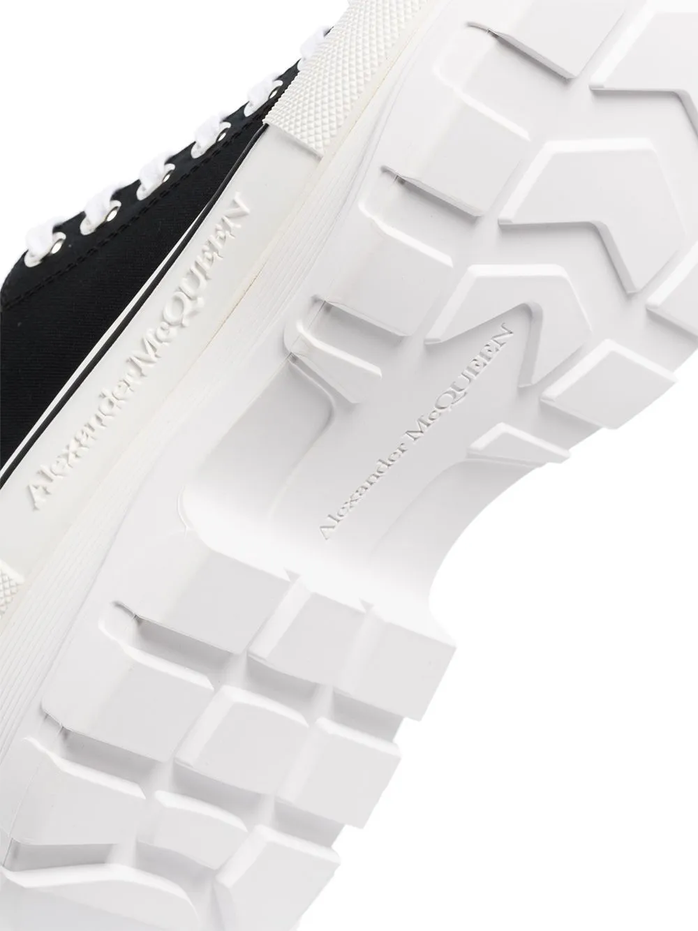 ALEXANDER MCQUEEN Tread Slick Lace-up Sneakers Black/White
