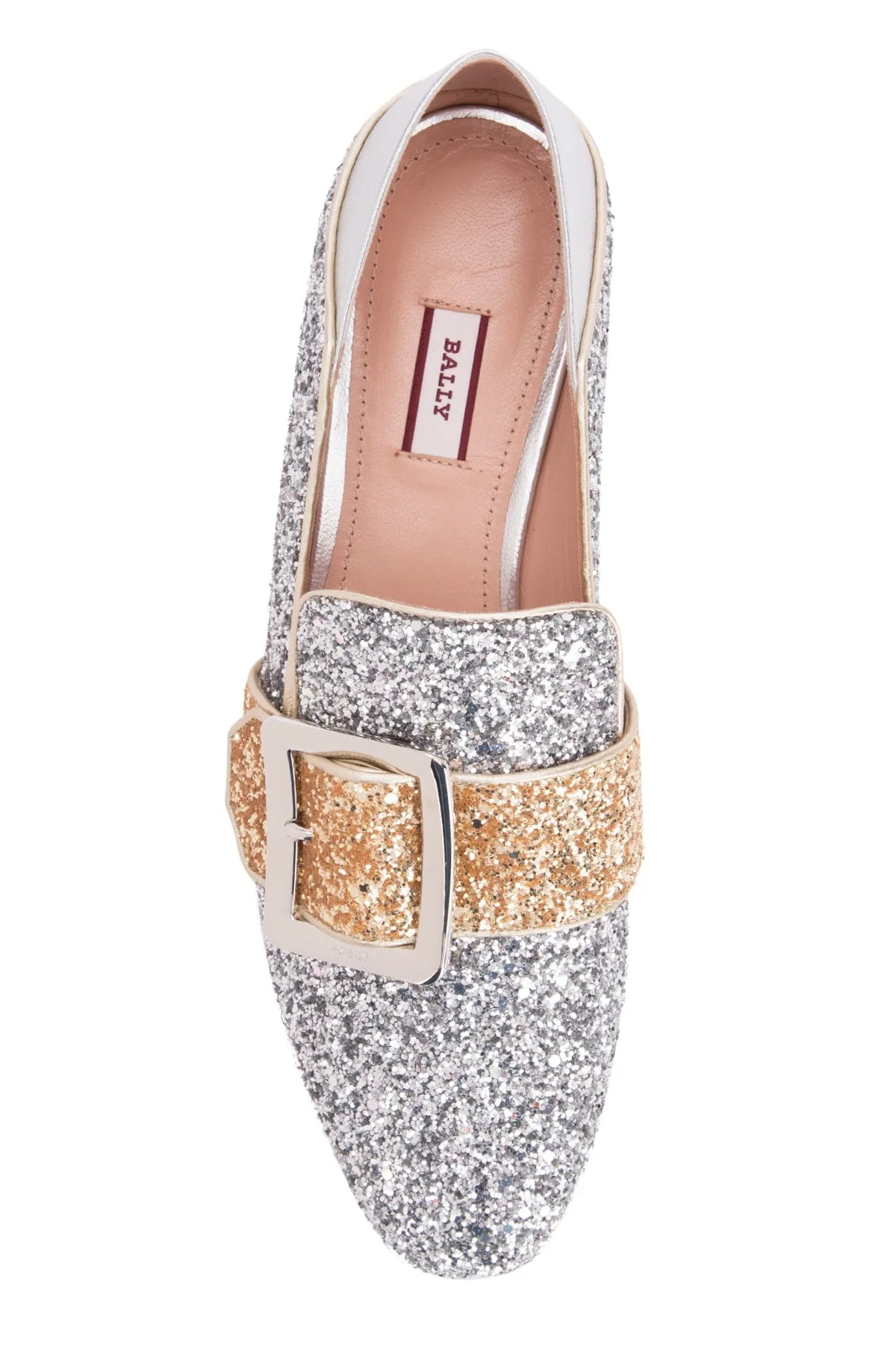 Bally Janelle Glitter Buckled Loafers