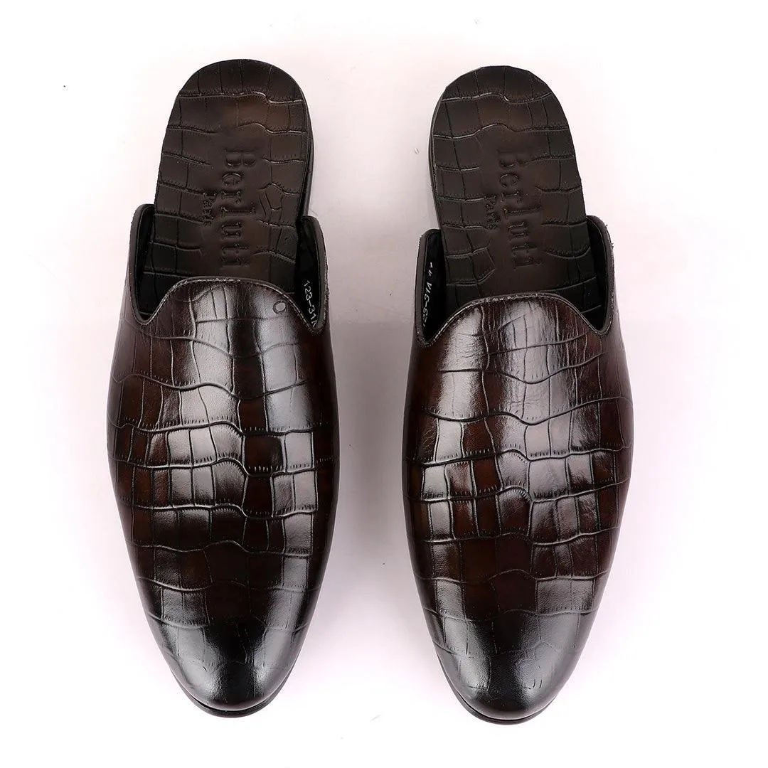 Berluti Coffee Mole Half Shoe Crocodile Skin -