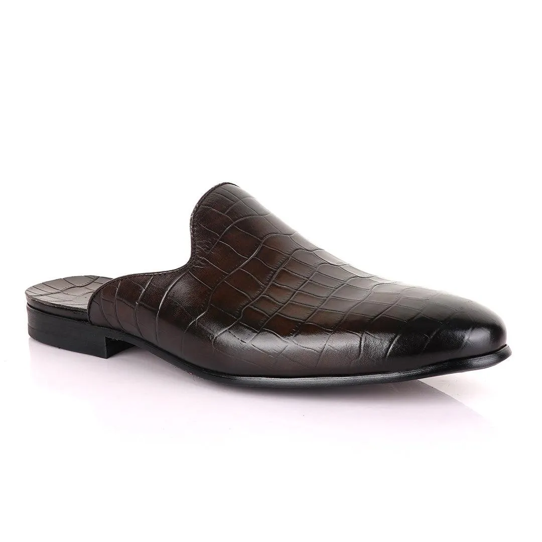 Berluti Coffee Mole Half Shoe Crocodile Skin -