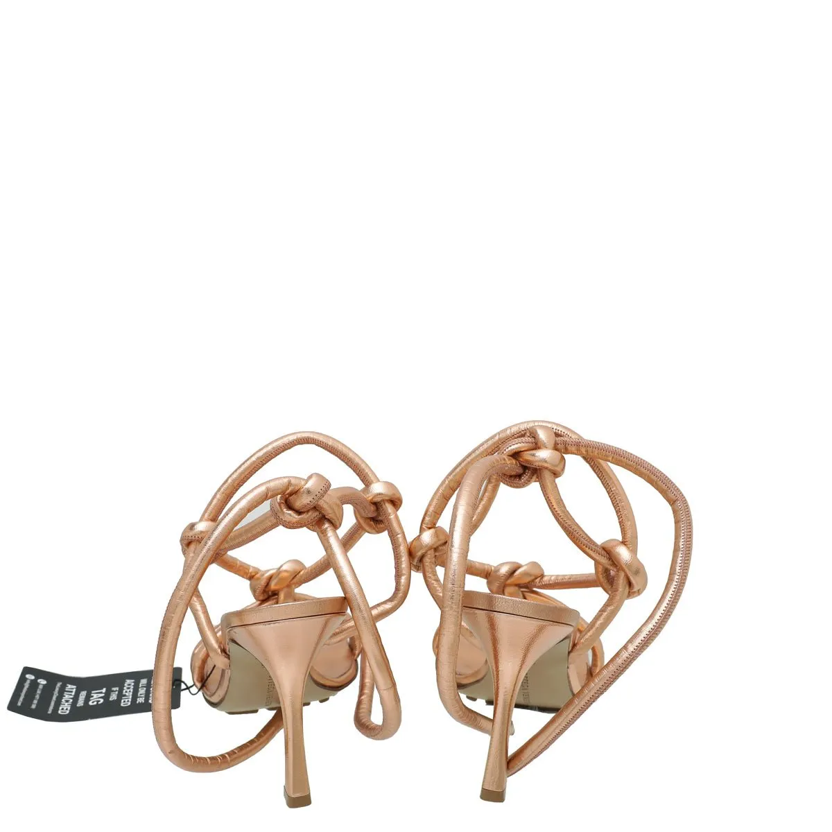 Bottega Veneta Rose Gold Nappa Knot Sandal 39.5