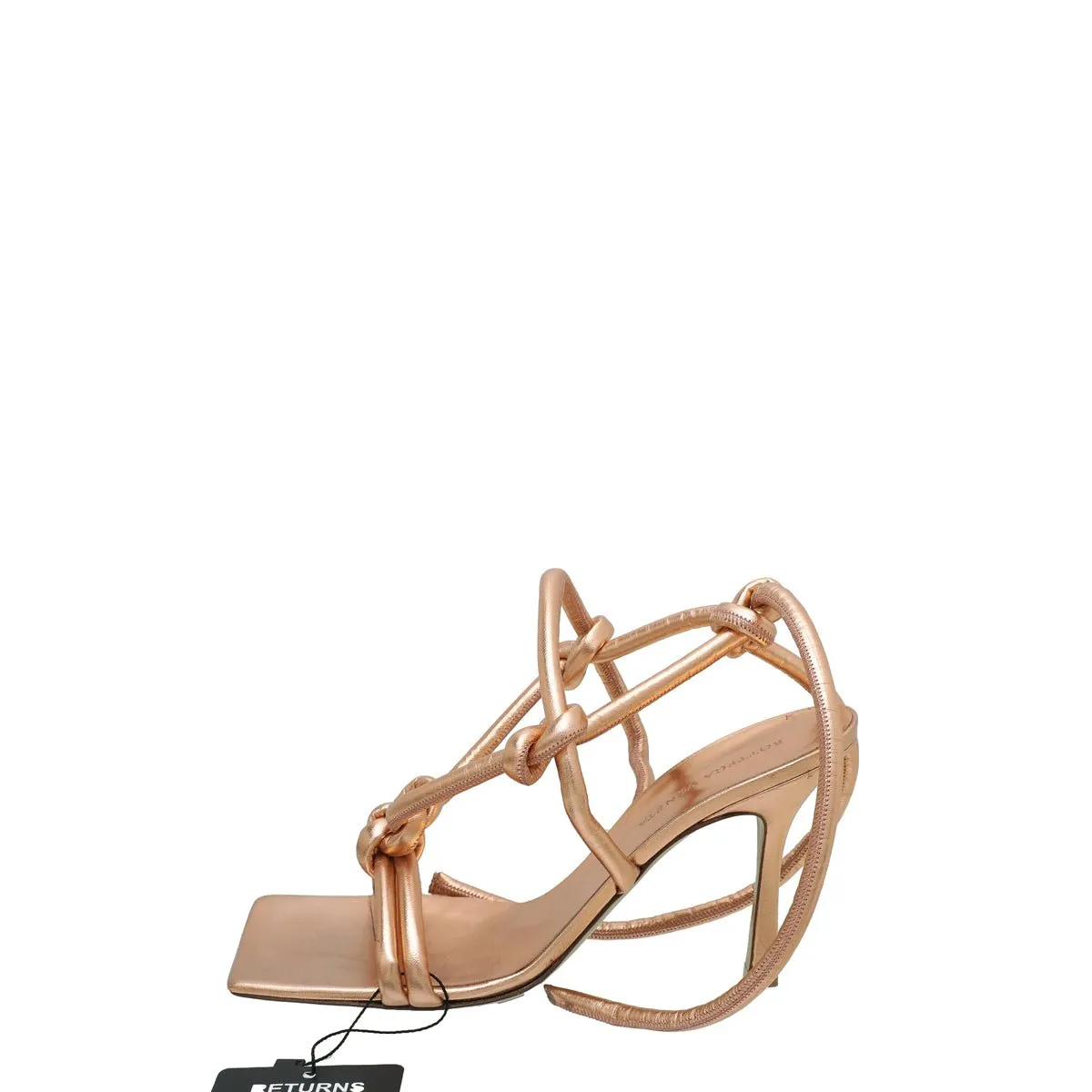 Bottega Veneta Rose Gold Nappa Knot Sandal 39.5