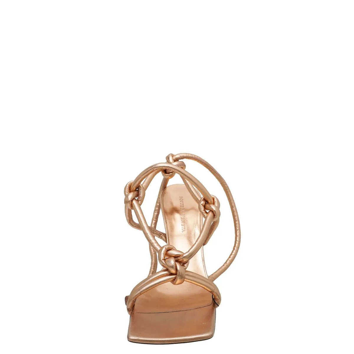 Bottega Veneta Rose Gold Nappa Knot Sandal 39.5