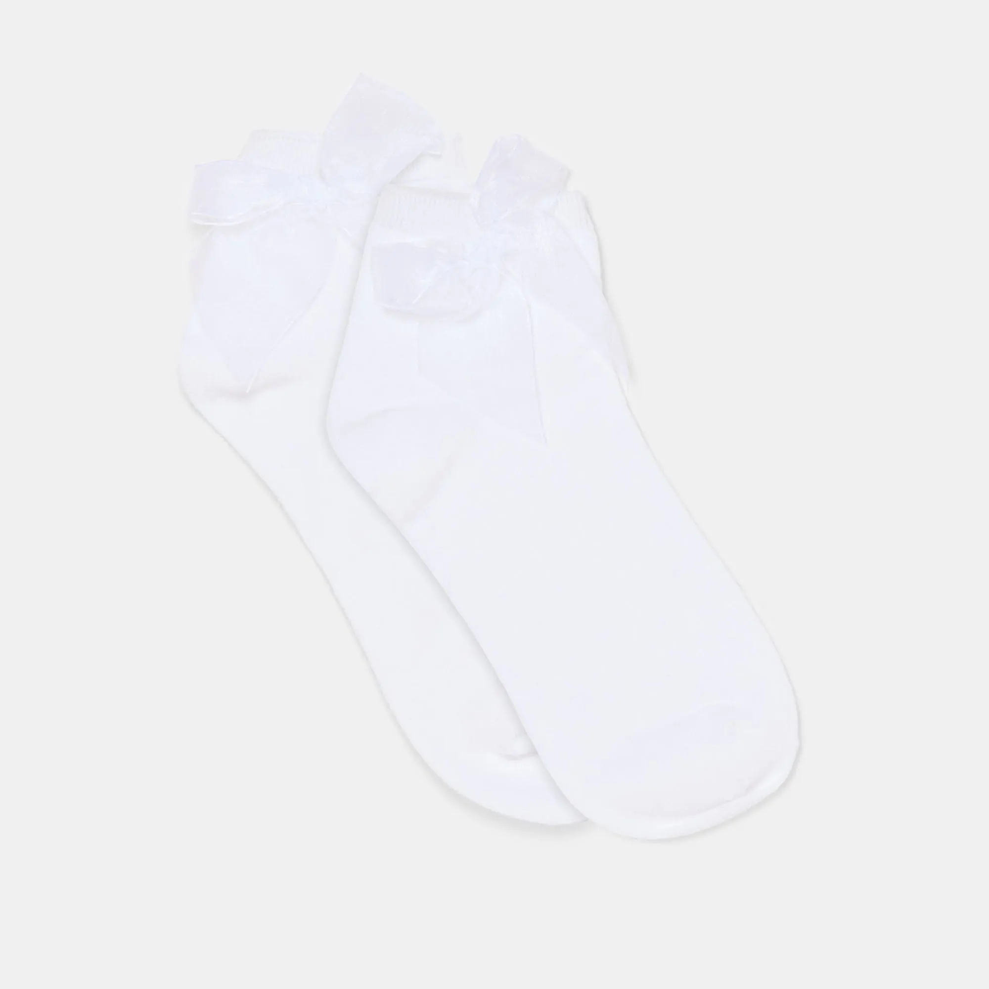 BOW ANKLET SOCKS WHITE
