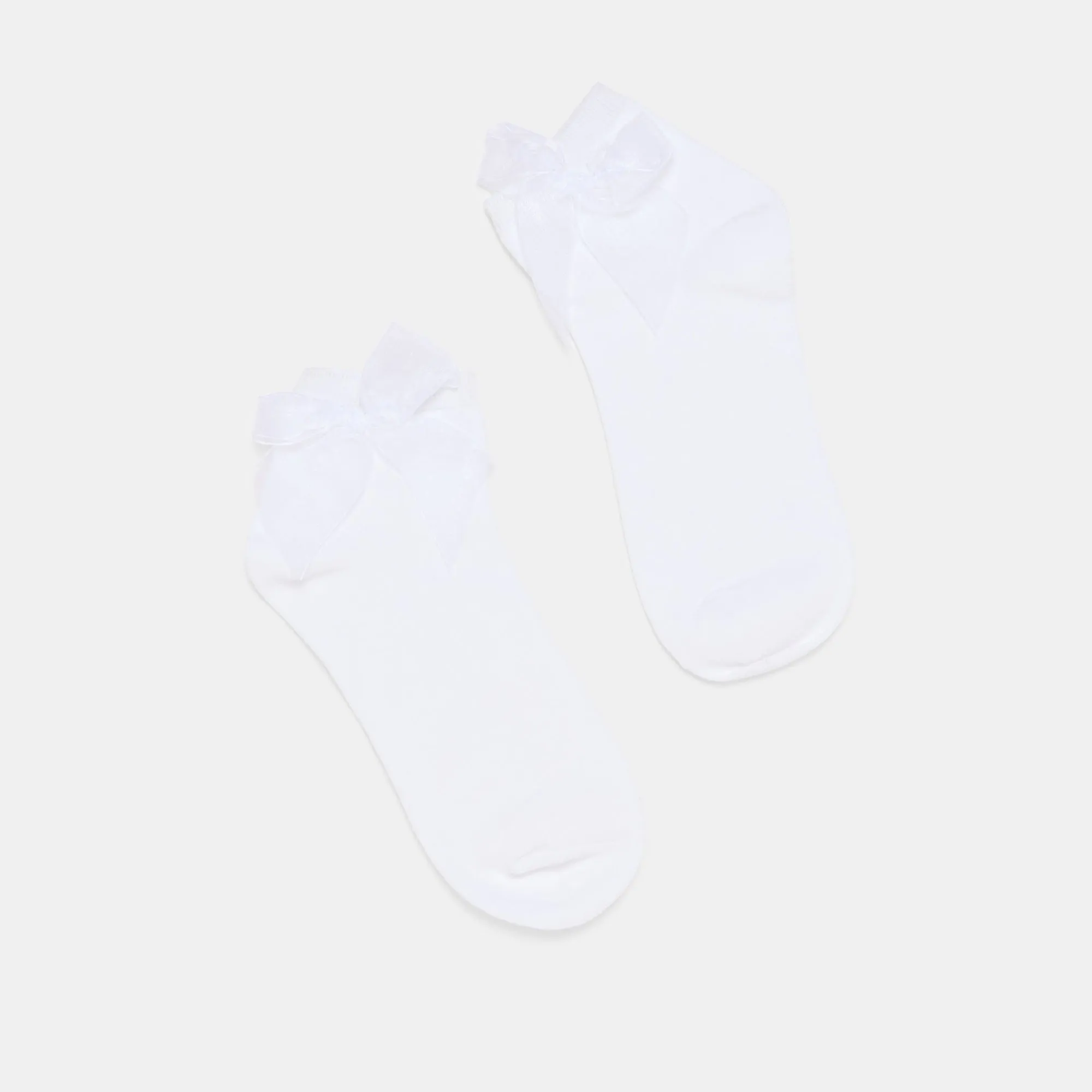 BOW ANKLET SOCKS WHITE