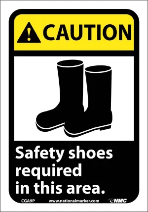 Caution Safety Shoes Required In This Area Sign