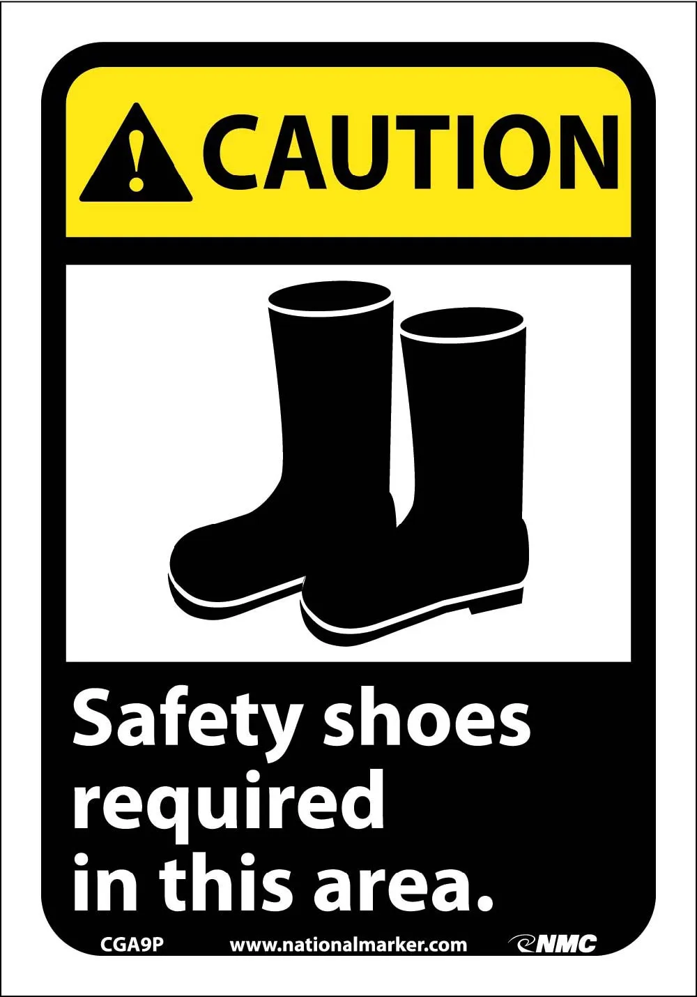Caution Safety Shoes Required In This Area Sign