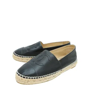 Chanel Black CC Cap Toe Sneaker 36