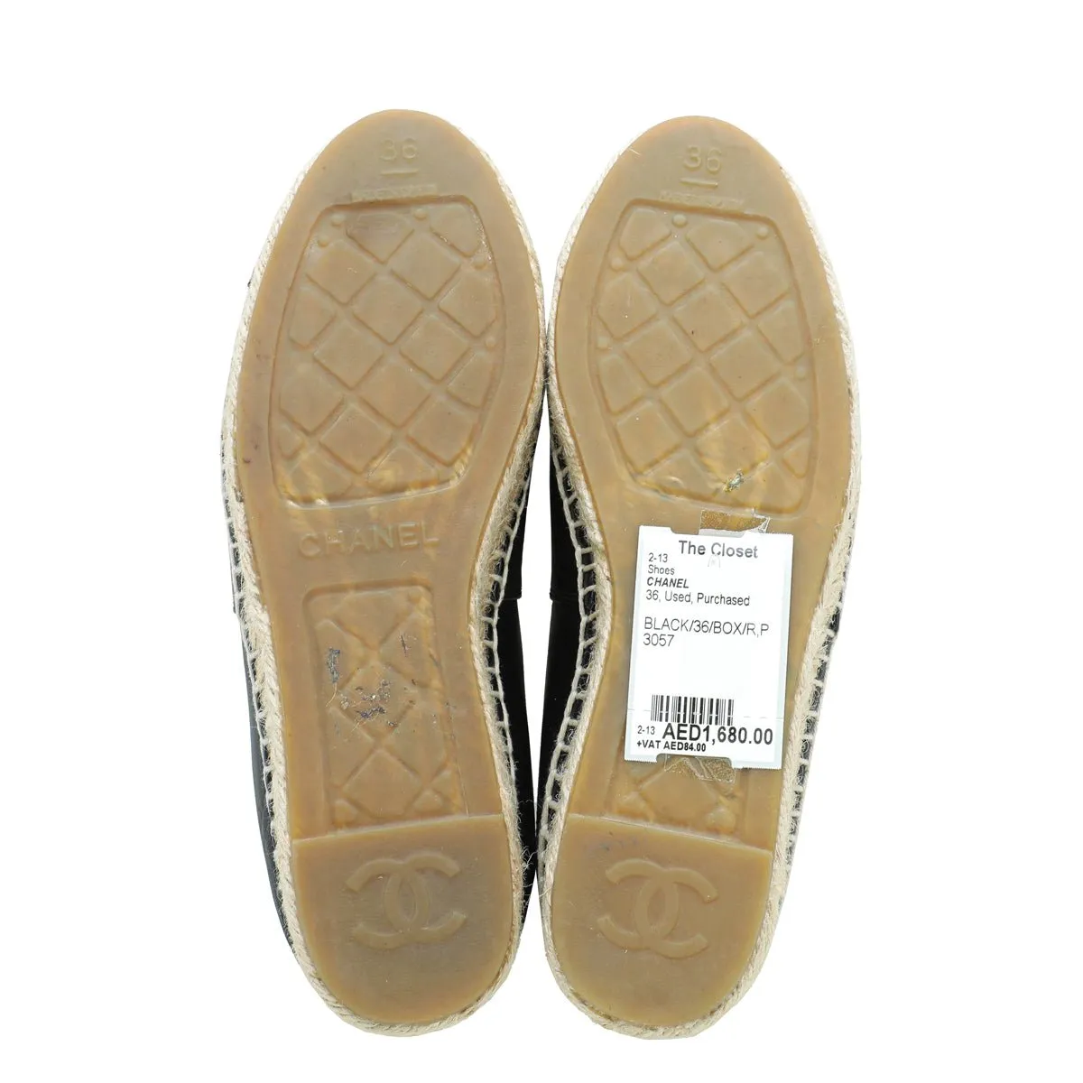 Chanel Black CC Cap Toe Sneaker 36