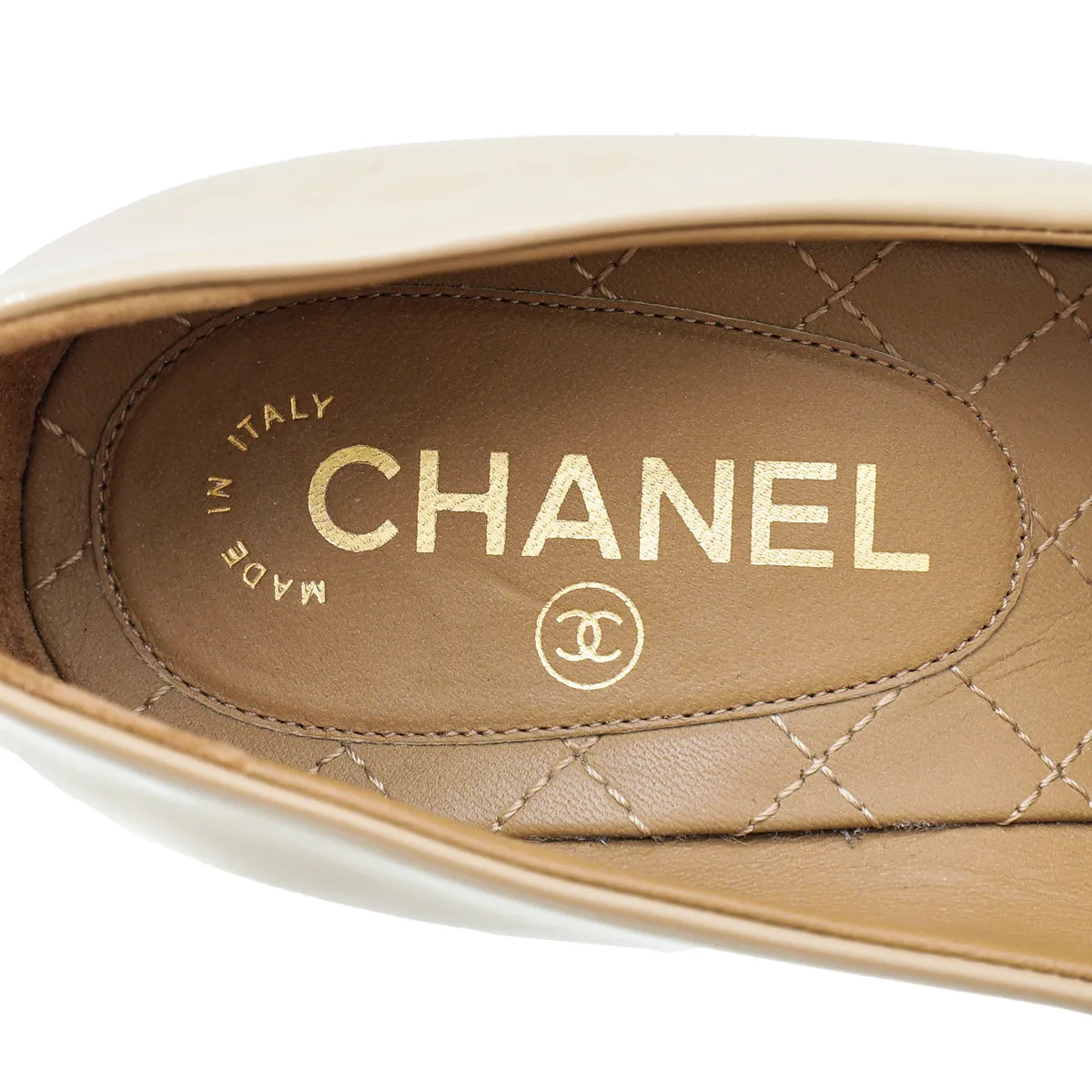 Chanel Nude CC Cap Toe Chain Pump 37.5