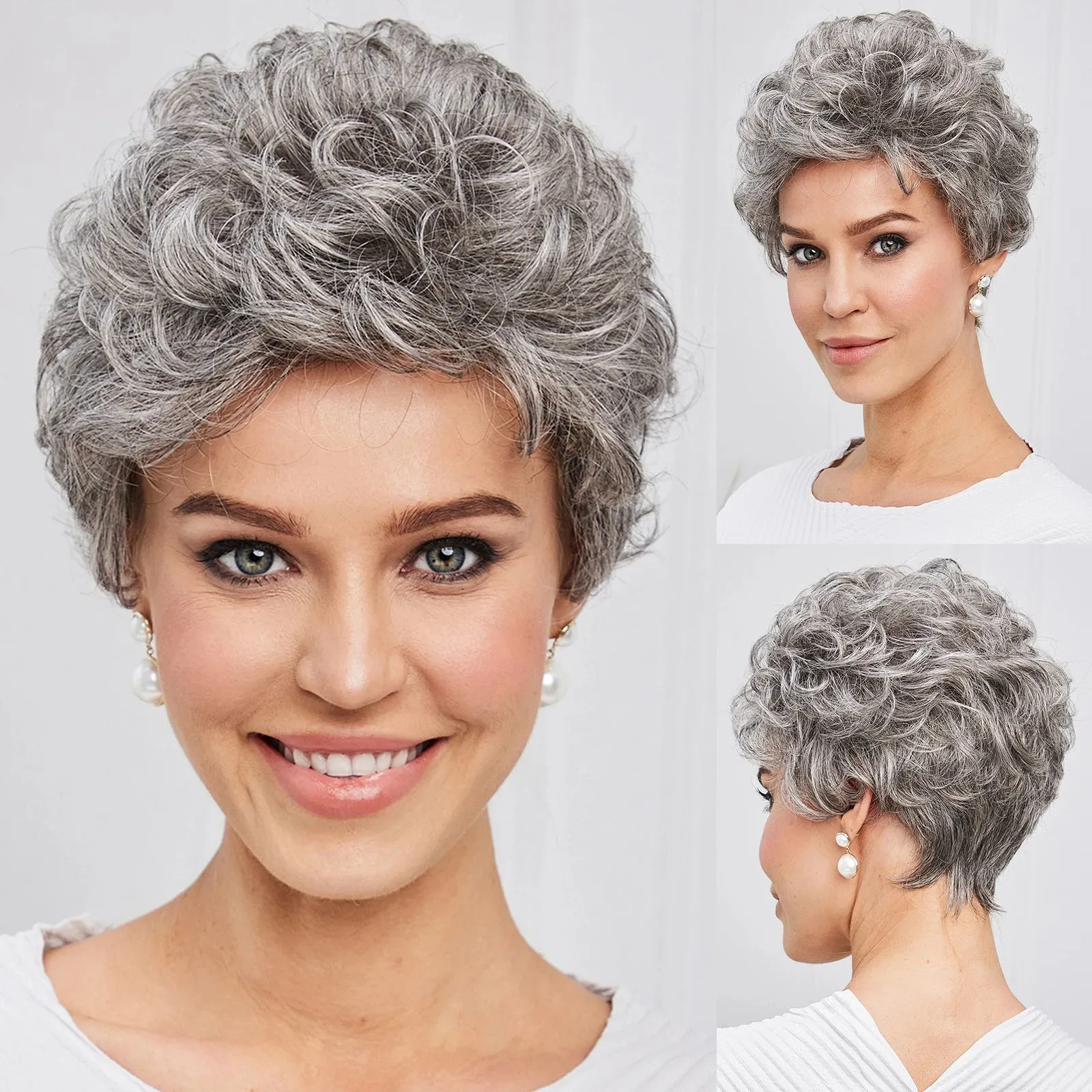 Chic Light Blonde Pixie Cut Wig with Bangs  Natural Look