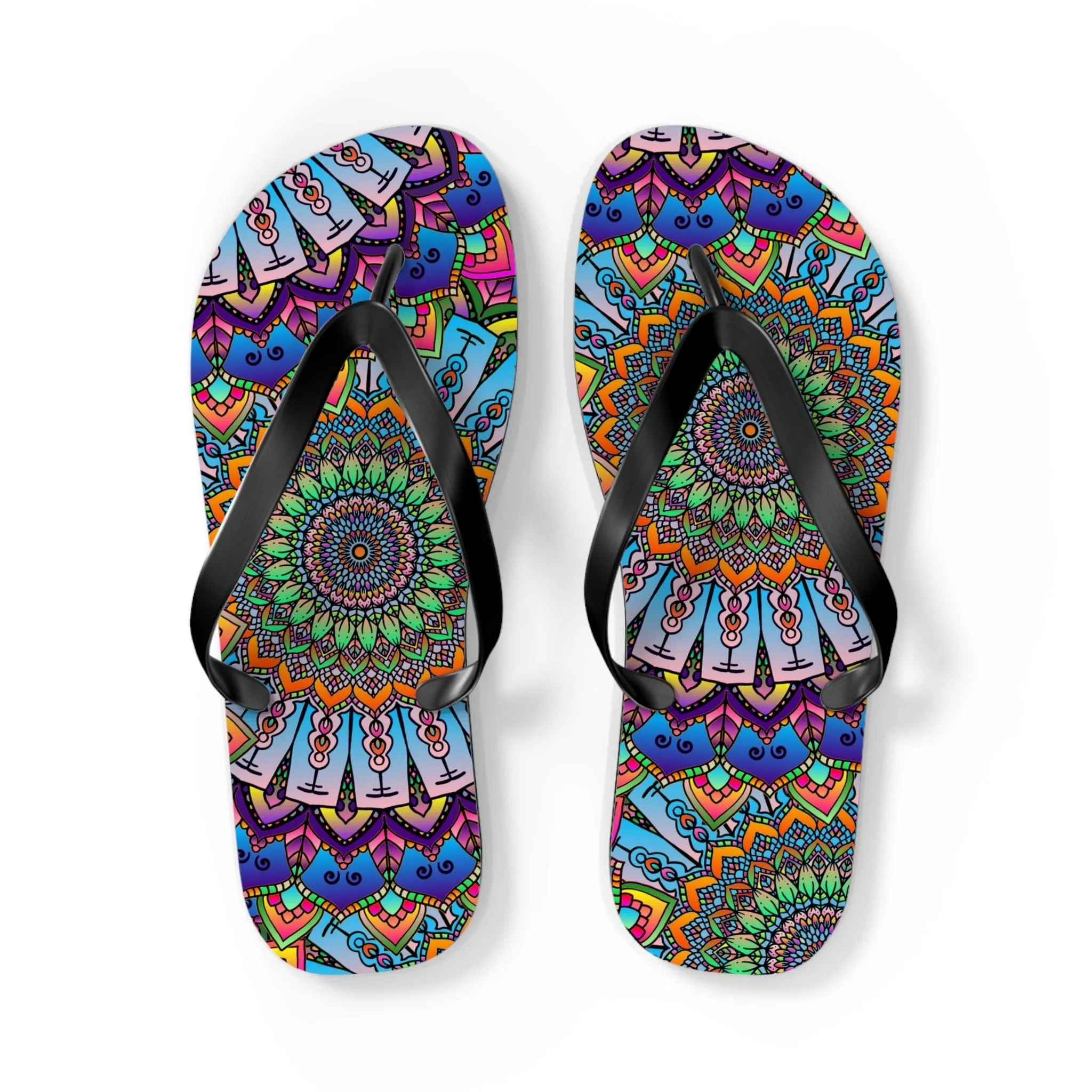 Colorful Mandala Flip Flops - Summer Vibes