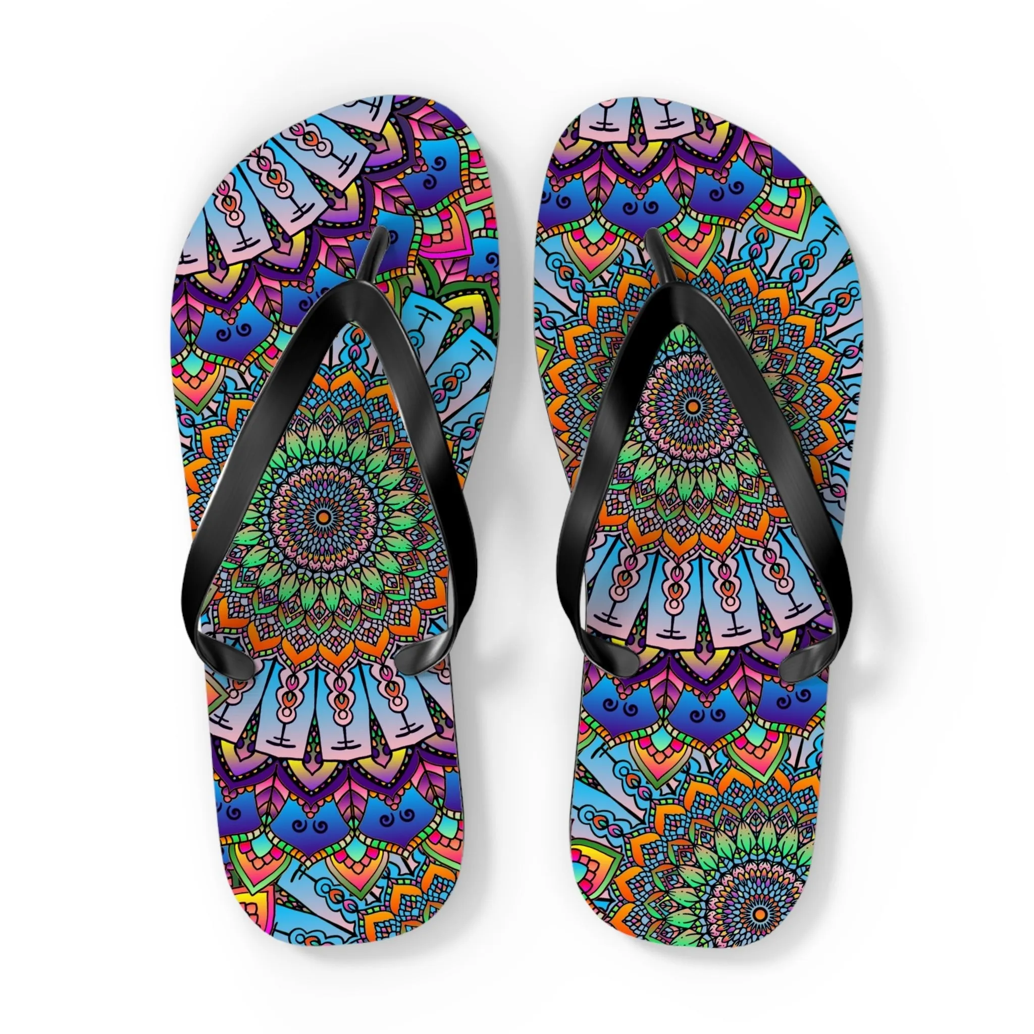 Colorful Mandala Flip Flops - Summer Vibes