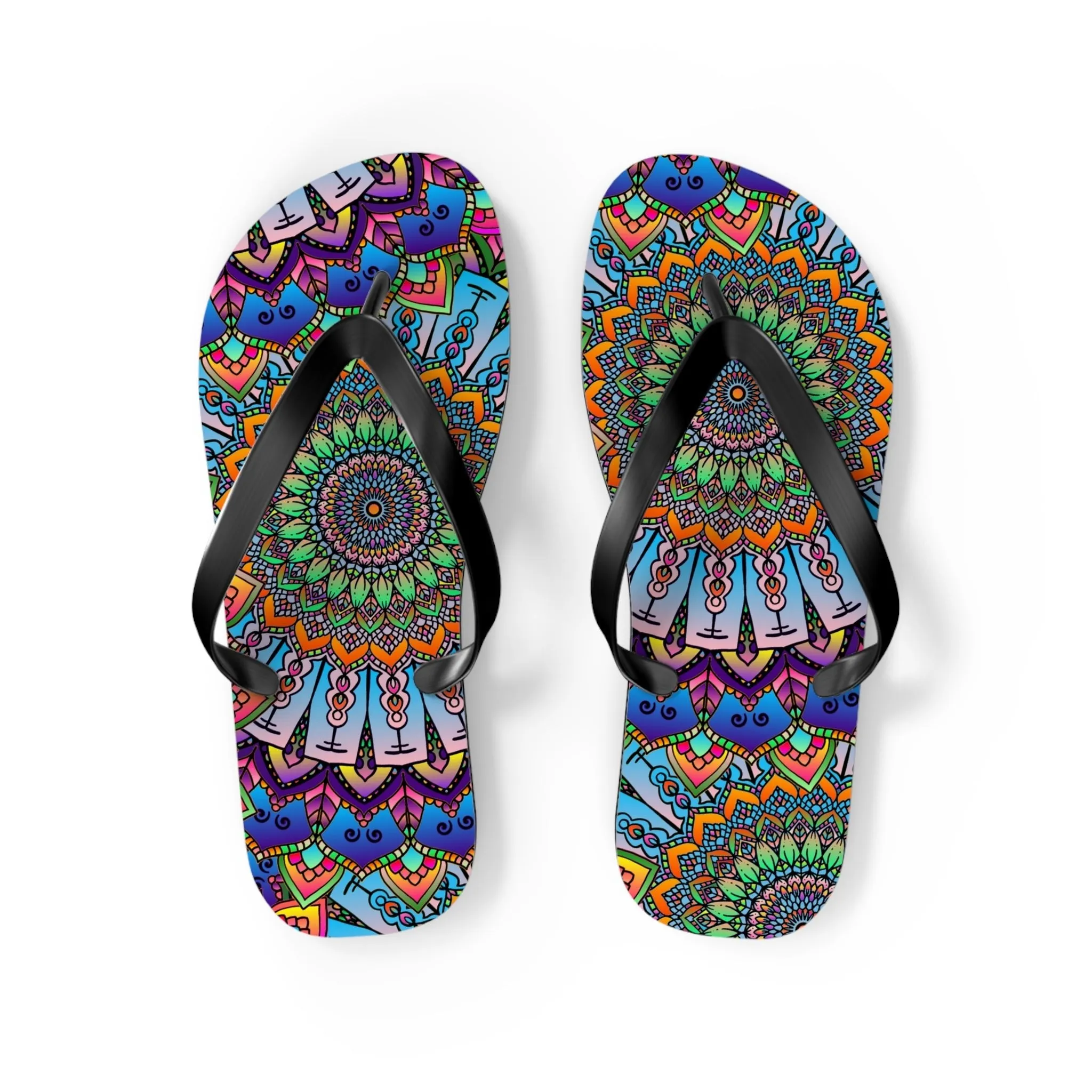Colorful Mandala Flip Flops - Summer Vibes