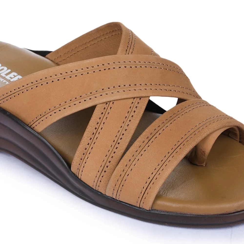 Coolers Casual Brown Slippers For Men 7123-61 By Liberty