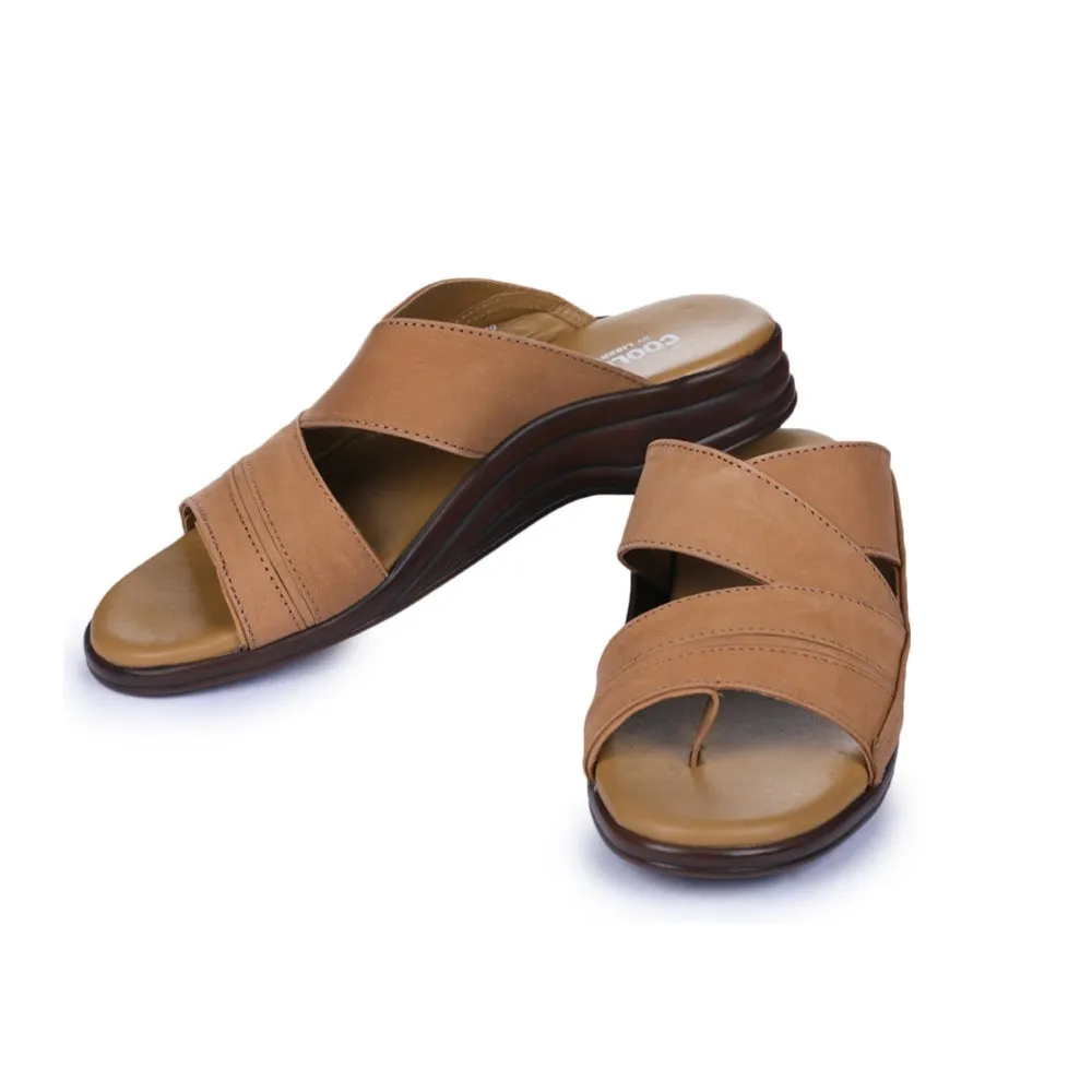 Coolers Casual Brown Slippers For Men 7123-79 By Liberty