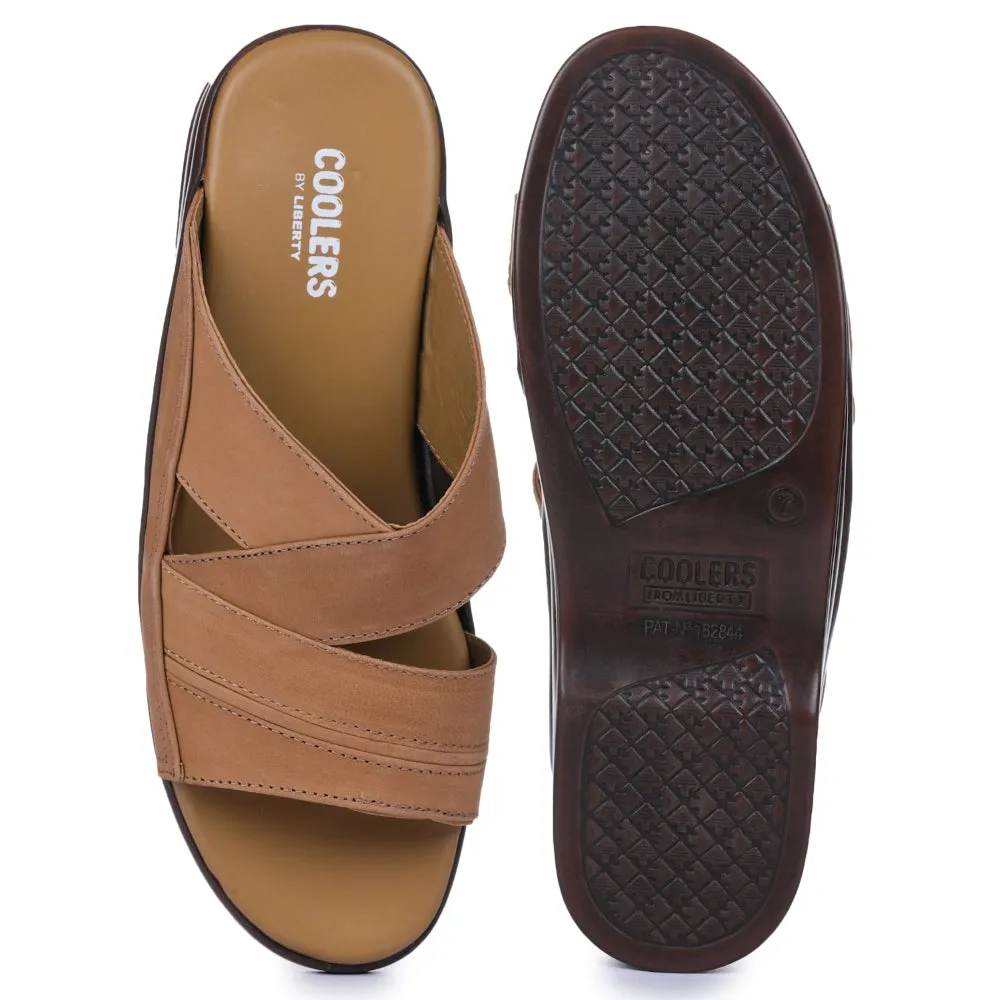 Coolers Casual Brown Slippers For Men 7123-79 By Liberty