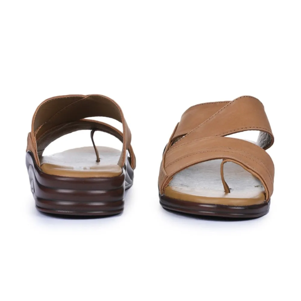 Coolers Casual Brown Slippers For Men 7123-79 By Liberty