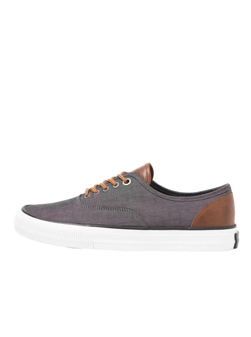 Curtis Casual Chambray Grey Canvas Trainer