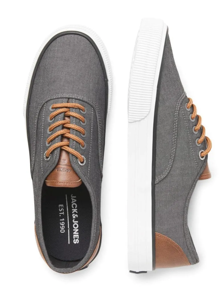 Curtis Casual Chambray Grey Canvas Trainer