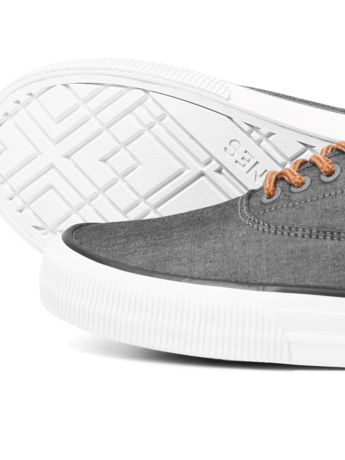 Curtis Casual Chambray Grey Canvas Trainer