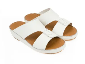 DAVINCI TIMELESS UNLINED HAMMERED CLASSIC ARABIC SANDALS BIANCO