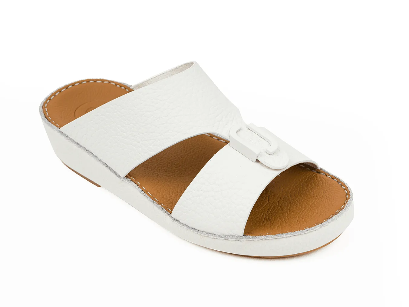 DAVINCI TIMELESS UNLINED HAMMERED CLASSIC ARABIC SANDALS BIANCO