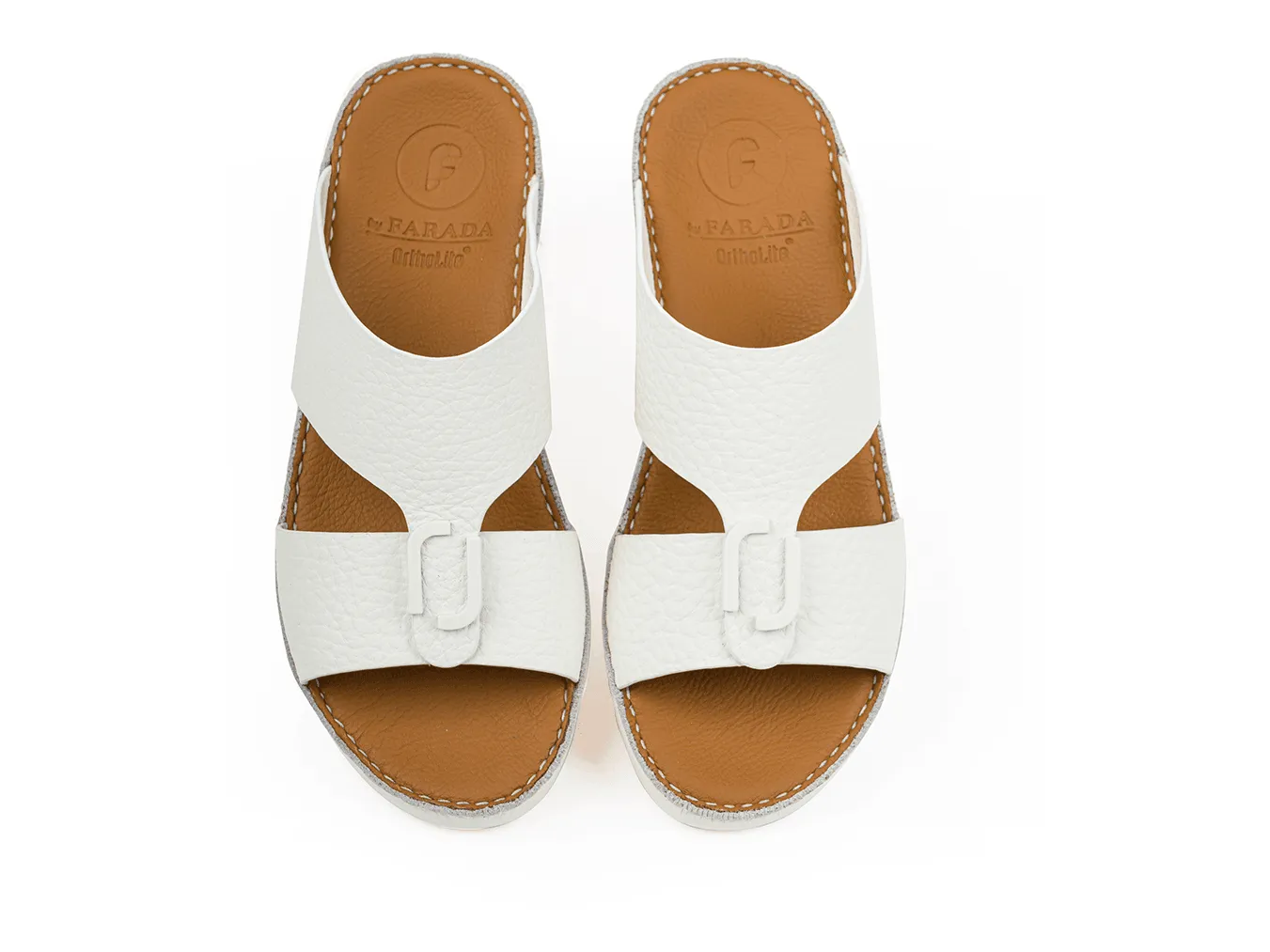 DAVINCI TIMELESS UNLINED HAMMERED CLASSIC ARABIC SANDALS BIANCO