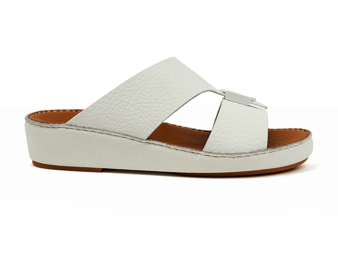 DAVINCI TIMELESS UNLINED HAMMERED CLASSIC ARABIC SANDALS BIANCO