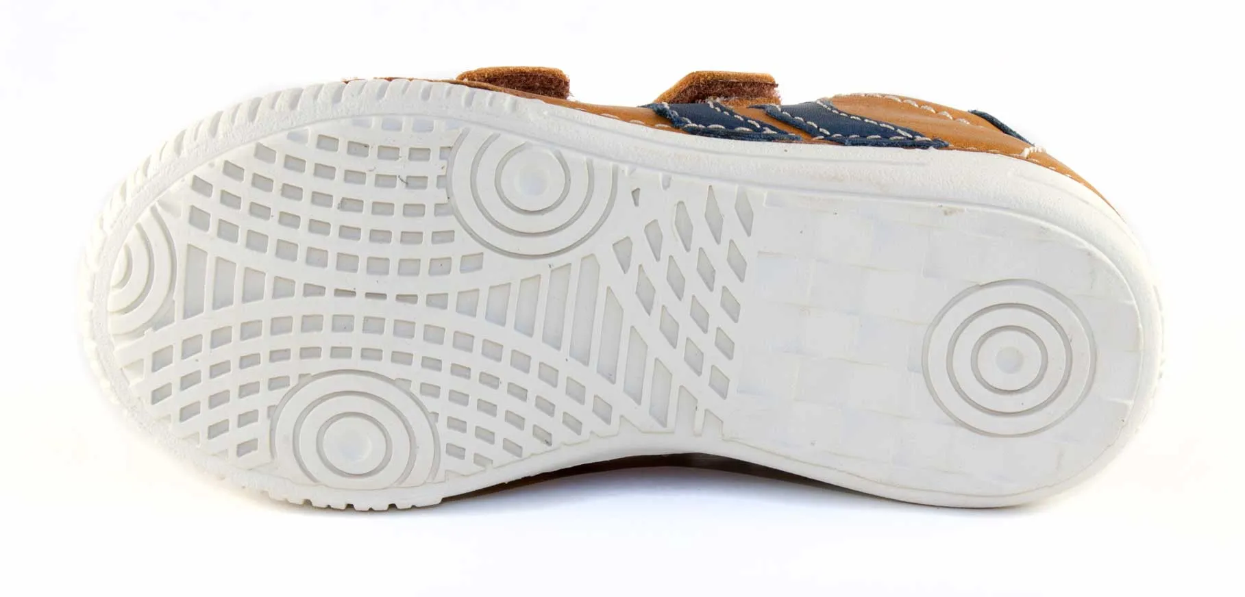 D.D. Step little kid boy shoes sandy brown with blue waves size US 8.5-12