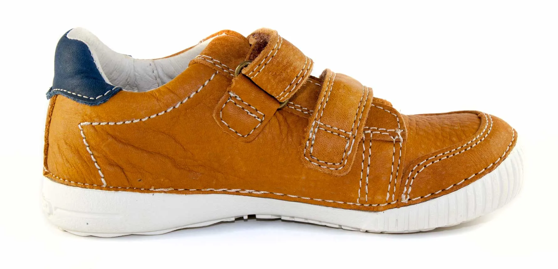 D.D. Step little kid boy shoes sandy brown with blue waves size US 8.5-12