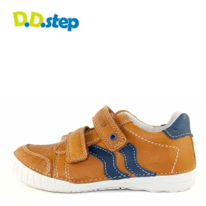D.D. Step little kid boy shoes sandy brown with blue waves size US 8.5-12