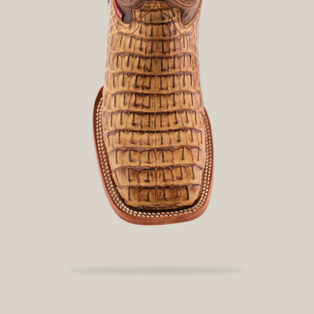 Exotic Caiman Horn Back - Biza Camel - Square Toe
