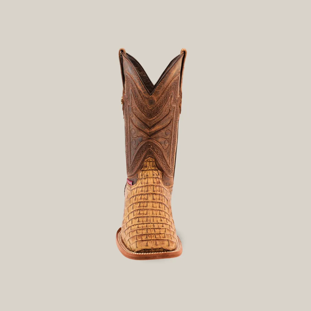 Exotic Caiman Horn Back - Biza Camel - Square Toe