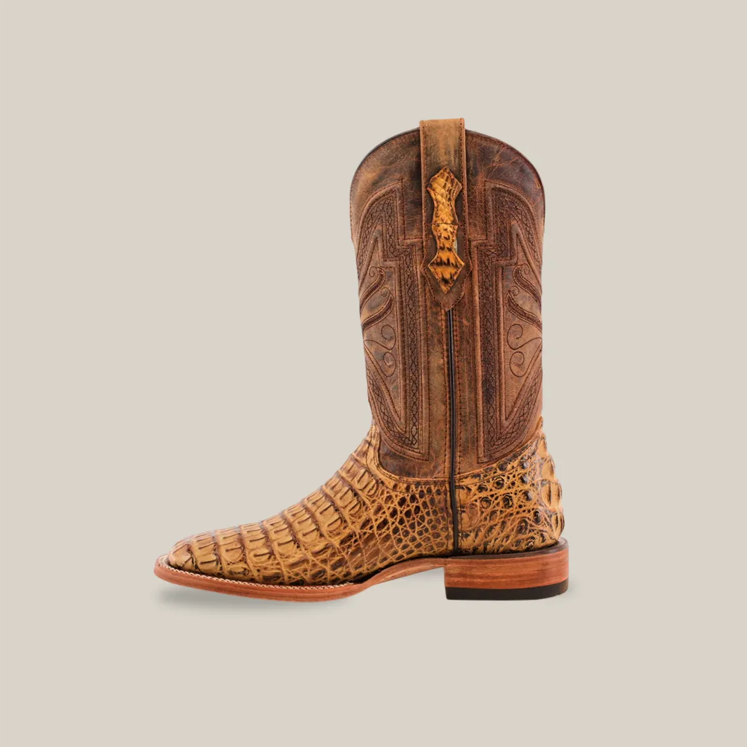 Exotic Caiman Horn Back - Biza Camel - Square Toe