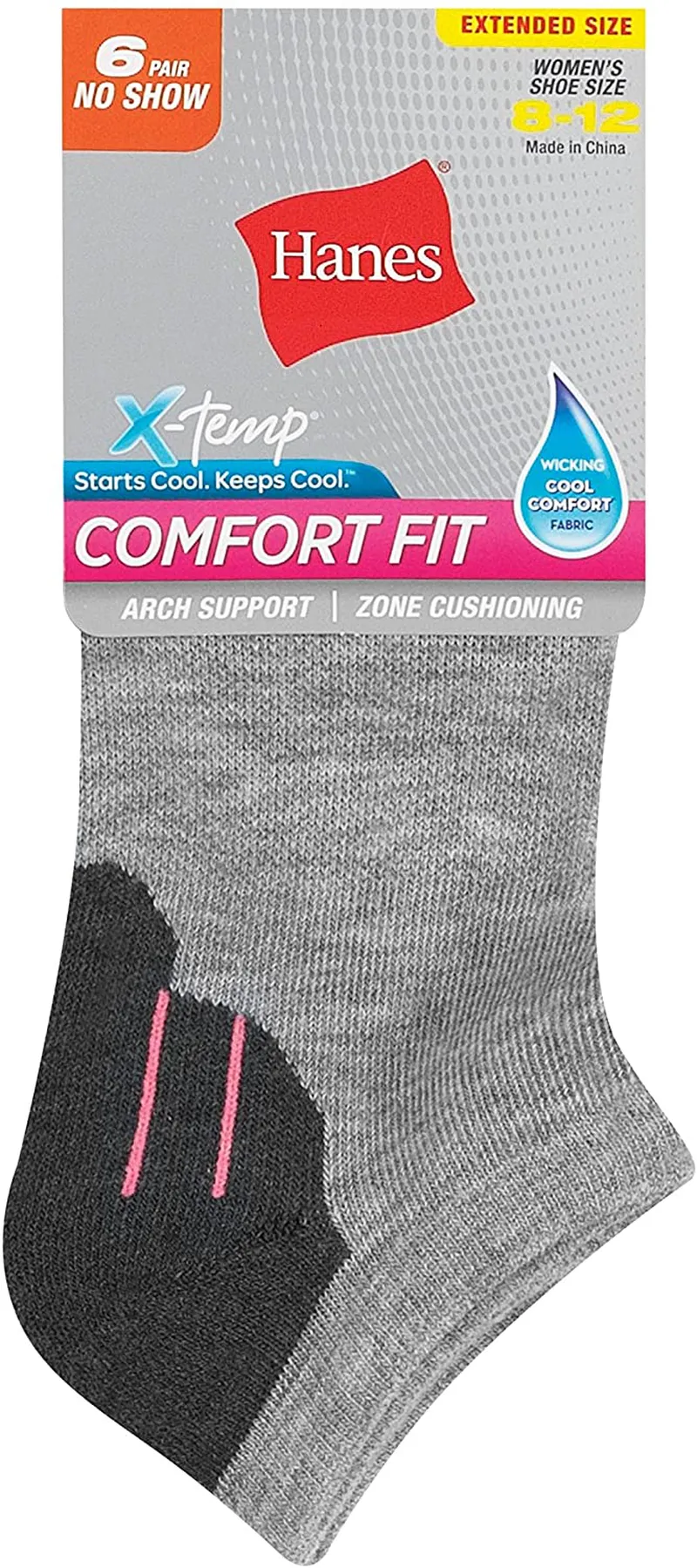 Hanes Women's 6-Pair Comfort Fit No Show Socks