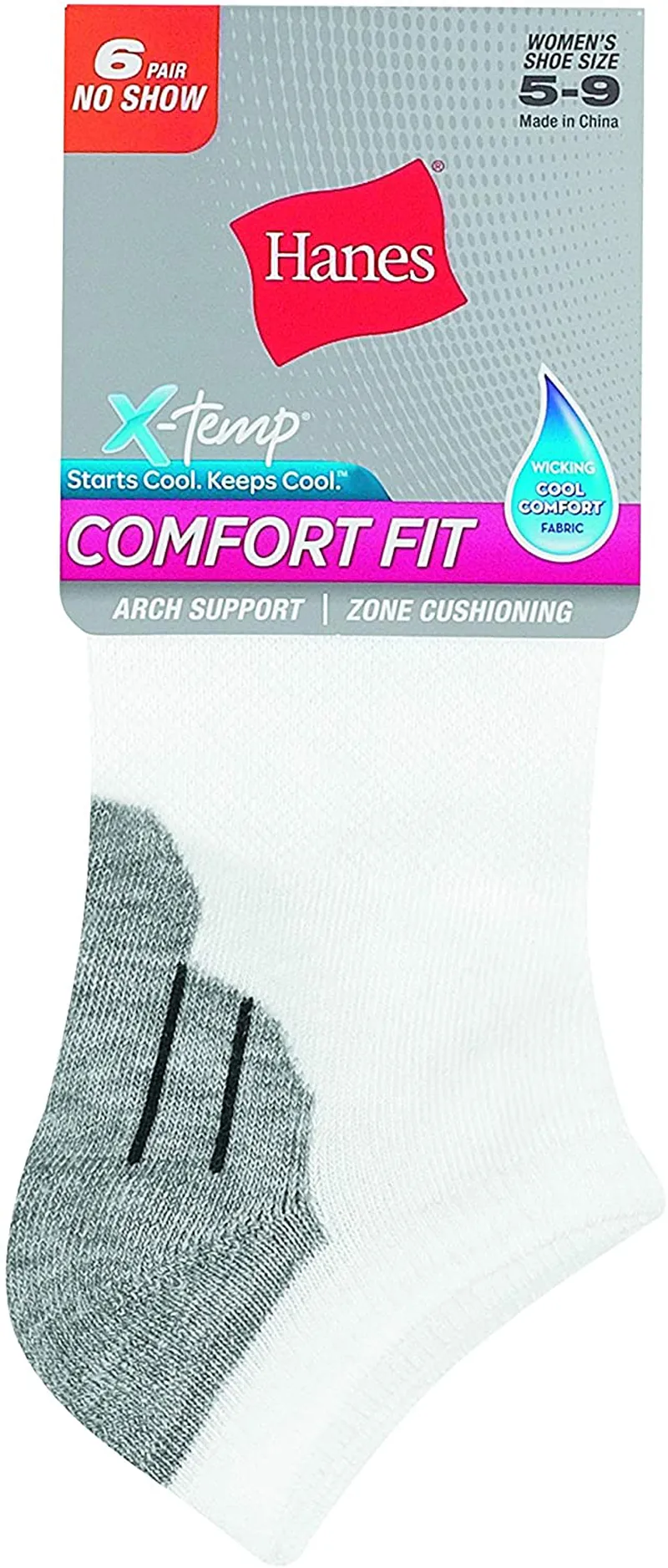 Hanes Women's 6-Pair Comfort Fit No Show Socks