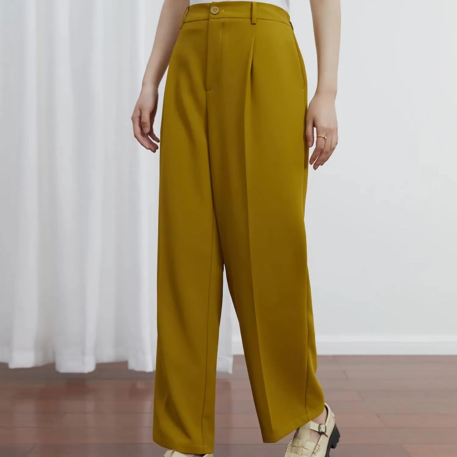 High Waist Cropped Suit Pants