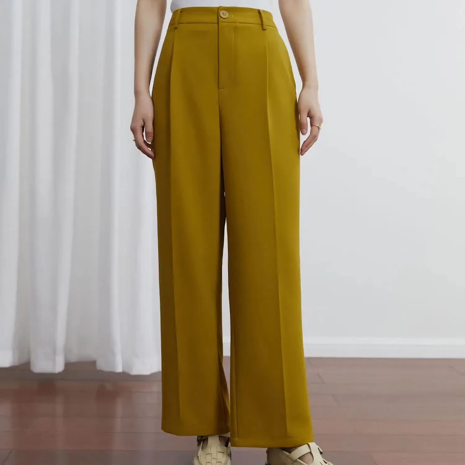 High Waist Cropped Suit Pants
