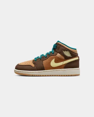 Jordan Kids' Air Jordan 1 Mid SE (GS) Cacao Wow/Lumin