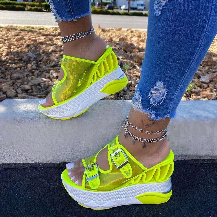 Joskaa 2024 New INS Hot Brand Wave Wedges Sandals Comfortable Summer Platform Sandals Women 2024 High Heels Casual Shoes Woman