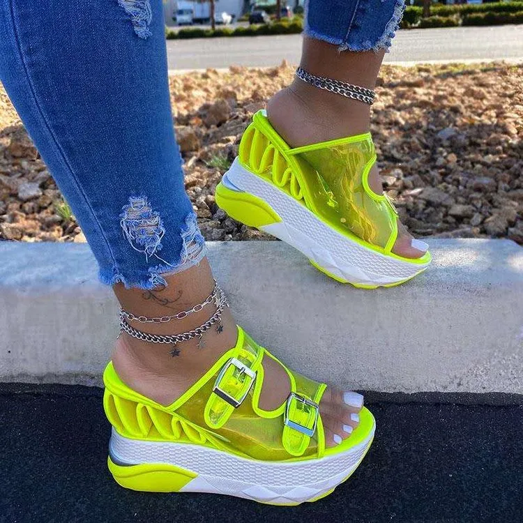 Joskaa 2024 New INS Hot Brand Wave Wedges Sandals Comfortable Summer Platform Sandals Women 2024 High Heels Casual Shoes Woman