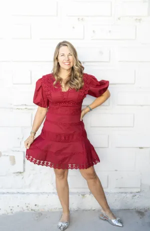 Karlie Burgandy Lace Dress