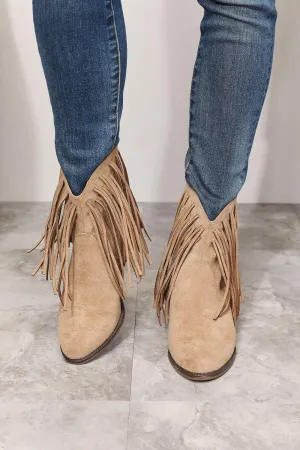 Legend Women's Fringe Tan Ankle Cowboy Boots