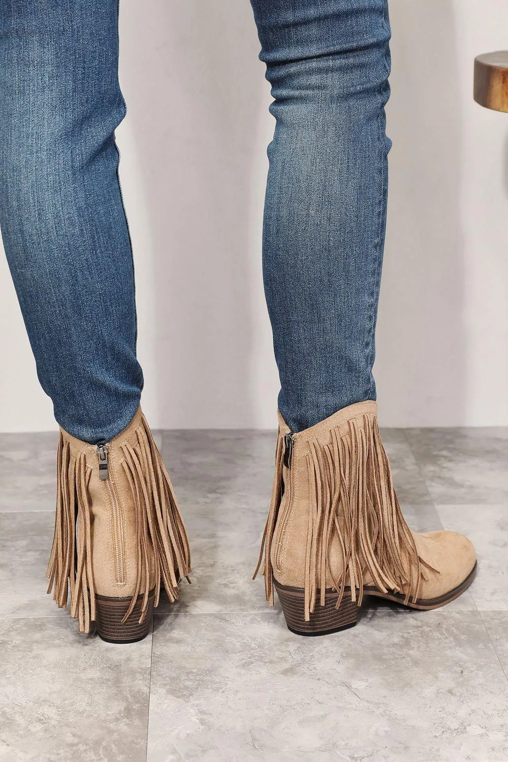 Legend Women's Fringe Tan Ankle Cowboy Boots
