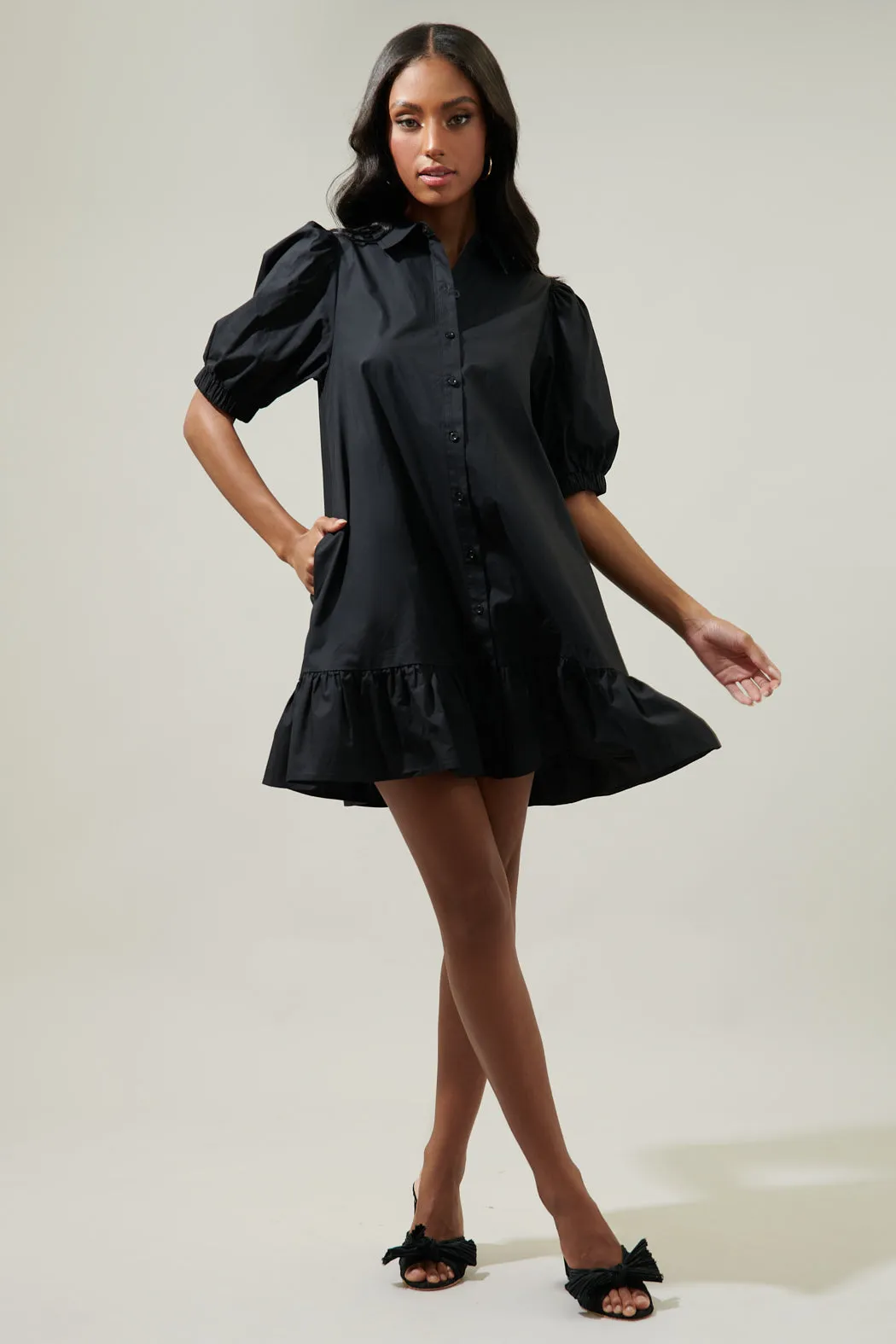Levy Button Down Shift Dress