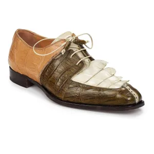Mauri 4876 Designer Men's Shoes Tri-tone Exotic Baby Crocodile & Horn-back Crocodile Oxfords (MA4912)